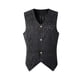 thumbnail image 1 of Chaleco de hombre con botones de Color sólido para adultos, chaleco informal para fiesta, vacaciones, ropa, traje, abrigo, chaqueta de Cosplay Chaquetas de traje, americanas y abrigos Negro XXL Sonducket AP013947-11, 1 of 6