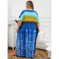 thumbnail image 3 of Plus Size Kaftan Dresses for Women Maxi Beach Dress Loungewear Batwing Sleeve Caftans Long Bathing Suit Cover Up moomoo Dress, 3 of 9