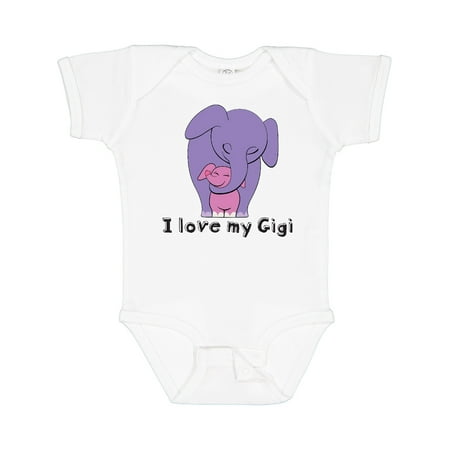 

Inktastic I Love My Gigi Elephant Purple Pink Gift Baby Girl Bodysuit