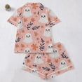 thumbnail image 3 of Ounisa Halloween Pajama Sets for Women 2 Piece Ghost Pumpkin Print Shirts and Shorts Button Down Short Sleeve Sleepwear, 3 of 9