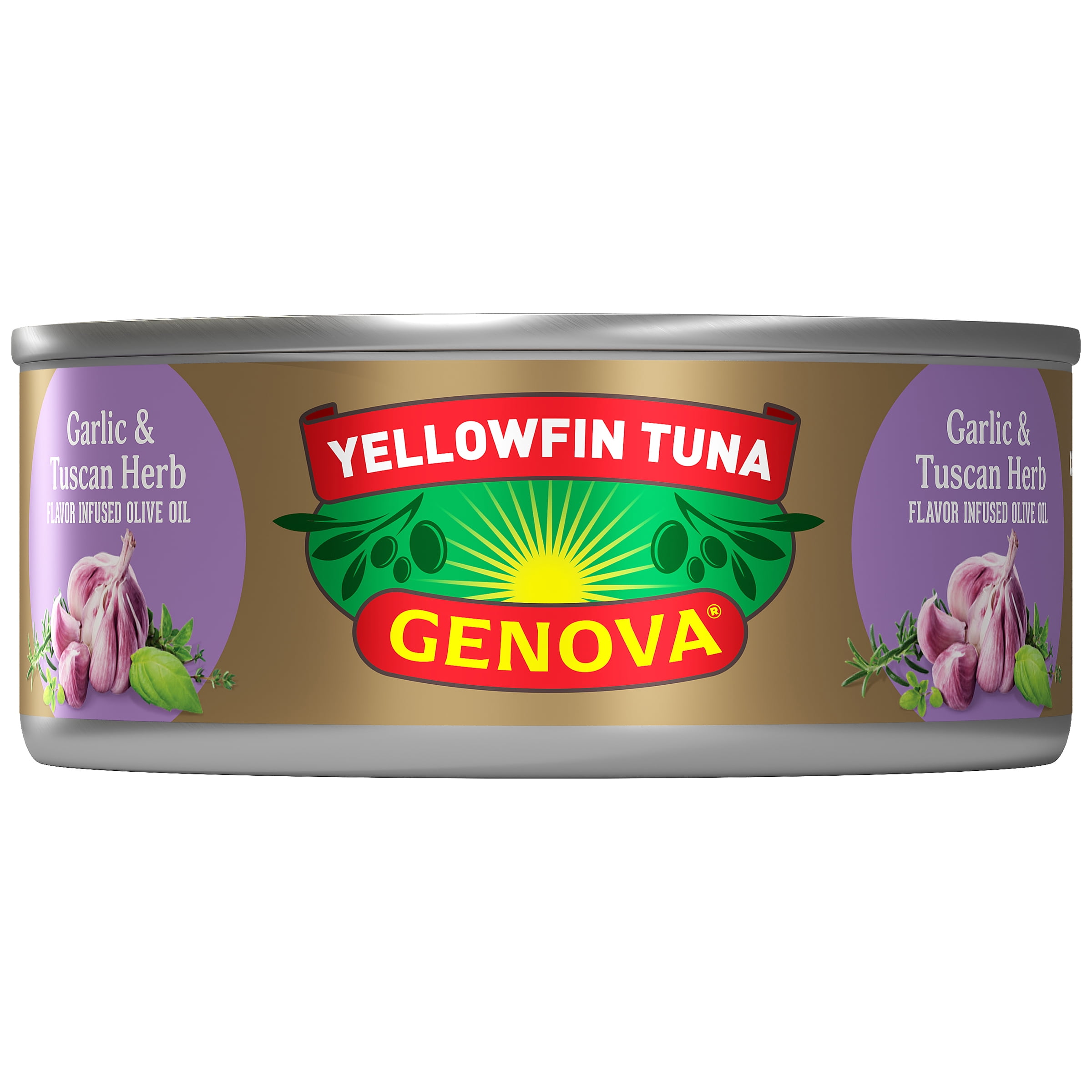 (4 pack) Genova Premium Yellowfin Tuna in Garlic and Tuscan Herb Infused Olive Oil 5 oz