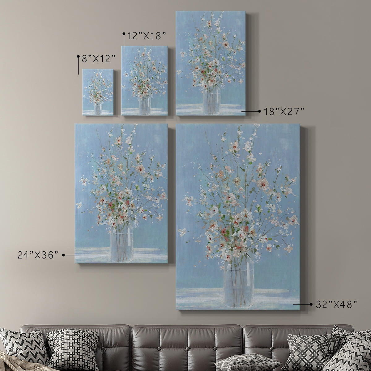 Cherry Blossom Arrangement Premium Gallery Wrapped Canvas - Ready to Hang