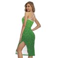 thumbnail image 2 of Shamrock Green (Not Real) Glitter Printed Cross Back Cami Dress, Irish St. Patrick'S Day Fashion Summer Maxi Sexy Casual Dress For Women, 2 of 4