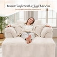 thumbnail image 2 of Muumblus 60" Oversized Chaise Lounge Chair Indoor Furniture, No-Assembly Modern Boneless Cloud Couch, Sleeper Sofa Bed for Living Room, Beige Corduroy, 2 of 10
