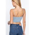 thumbnail image 4 of Front Ruched Detail Sweater Knit Crop Cami Top, 4 of 5
