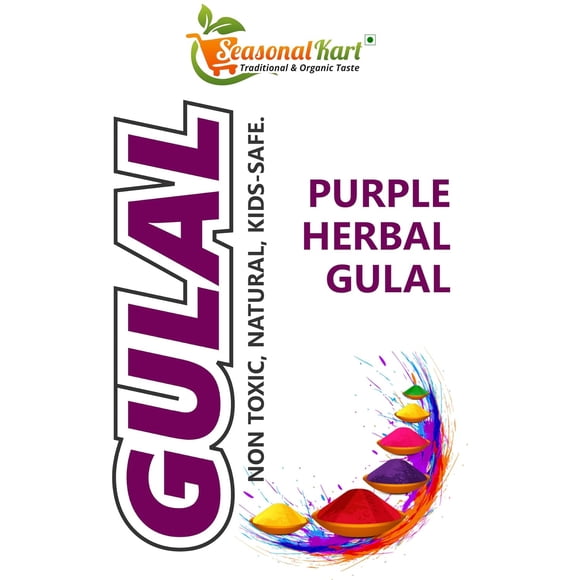 Herbal Organic Holi Gulal For Kids - 400gm, Purple Color | Natural Rangoli Holi Color Powder - Skin Safe, Non Toxic, Skin Safe Gulal Powder