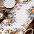 thumbnail image 2 of Pumpkin Eucalyptus Leaves Table Runner, Autumn Thanksgiving Kitchen Dining Table Decoration for Home Party Decor 13x72 Inches, 2 of 9
