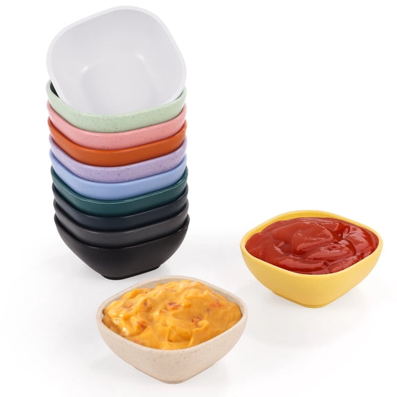 12 Pcs Wheat Straw Prep Bowls, Sturdy Small Dipping Bowls for Side Dish, Candy, Dessert, Nuts, Party Dips, Condiments, Sauces, Ingredients