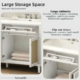 thumbnail image 5 of Christopher Knight Home 60" Bathroom Vanity with Double Sink, Large Storage, 2 Tip-Out Trays, 4 Soft-Close Doors, White, 5 of 9