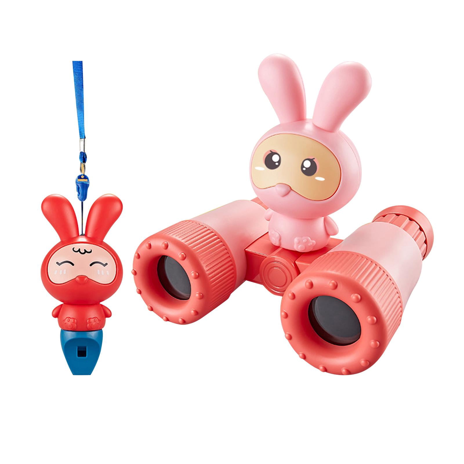 Binoculars Toy Adjustable Focus Cartoon for Boys And Girls Sightseeing Outdoor Red