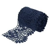 4 Inch Wide 5 Yard Lace Ribbon Floral Pattern Navy Blue Lace Trim Ribbon for Sewing Making DIY Crafts Gift Wrapping Wedding Decor