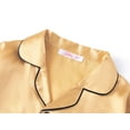 thumbnail image 2 of Beezizac Satin Pajamas for Girls - Champagne Gold Cute Silky Long Sleeves & Pants Sleepwear PJ Set Size 6/7, 2 of 7