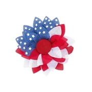 Angle View: Independence Day Wreath with American Flag Print Patriotic Fabric Front Door Decoration
