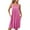 Pink, variant on Women's Racerback Nightgown with Pockets Sleeveless Sleepwear Pleated Front Chemise Dress