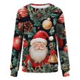 thumbnail image 4 of Christmas Sweatshirts For Women Vintage Animal Graphic Ugly Sweaters Tops Western Long Sleeve R-neck Pullover for Holiday Festive Wear,Wine,M, 4 of 5