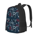 thumbnail image 2 of Daiia Navy Blue Geometric Backpack for Men and Women -Durable Backpack Large Capacity, Water-Resistant Bag with Adjustable Straps and Laptop Compartment, 2 of 9