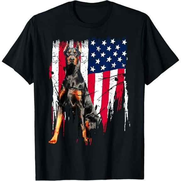 Doberman Gifts American Flag USA Awesome Doberman T-Shirt mens t shirt，black，women，funny，misfits，men，journey