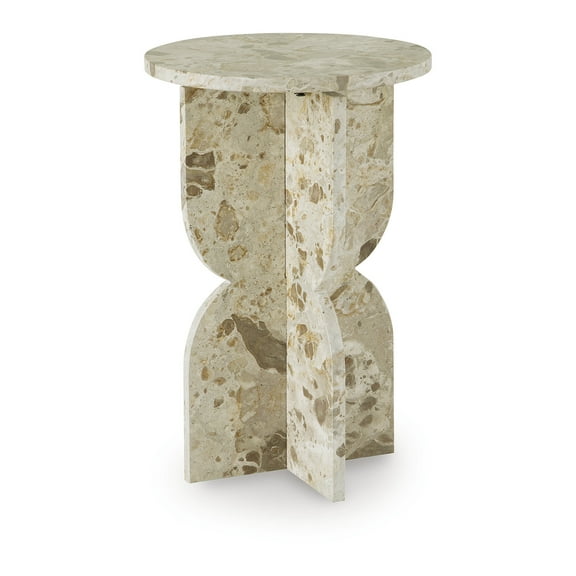 Signature Design by Ashley Treygan Beige Marble Contemporary Accent Table