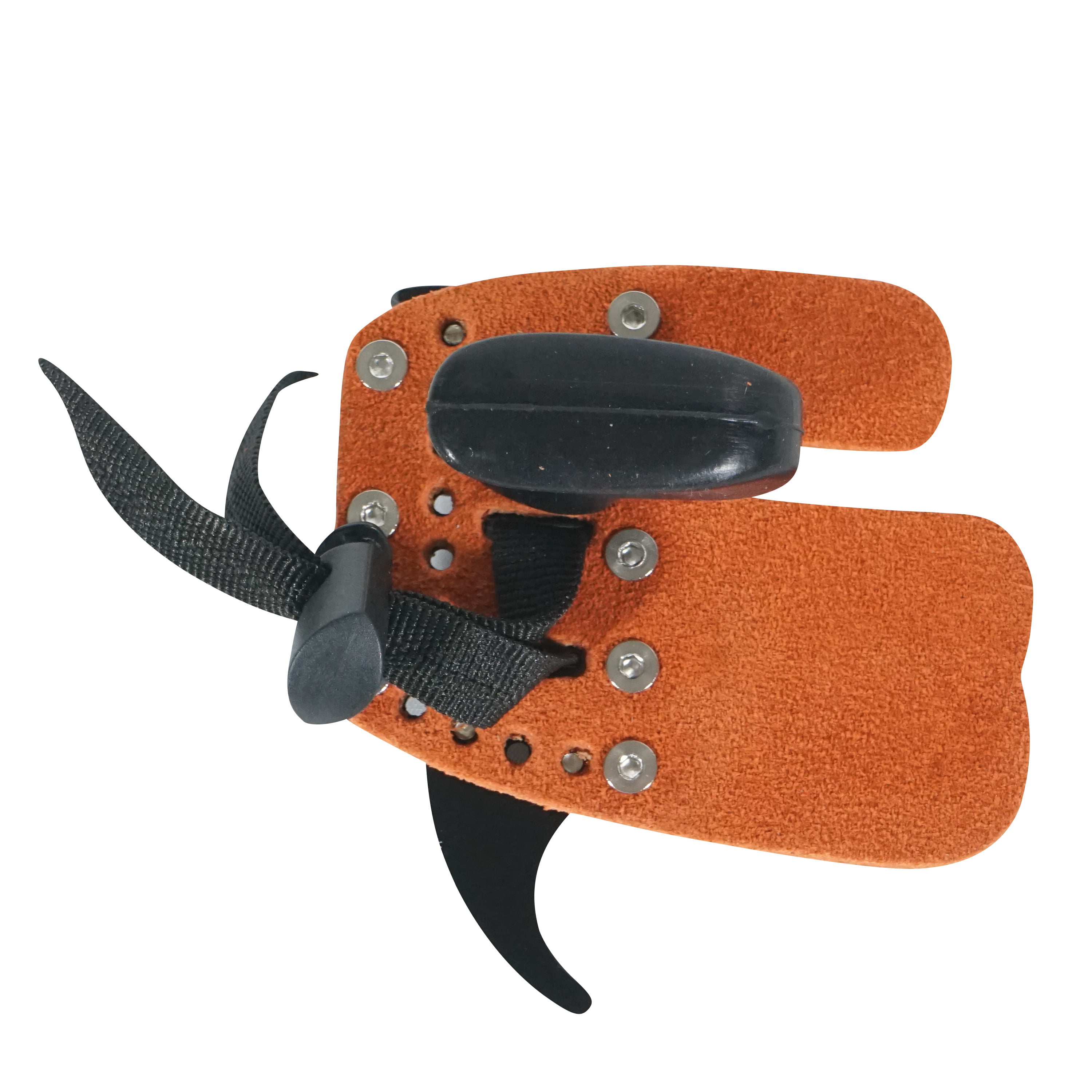 New DECUT RUGBII Archery Finger Tab Guard Leather Adjustable medium , right Black plate 