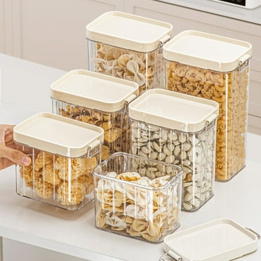 Kitchen Sealed Storage Jar Good Sealing Transparent Thick Leakproof Stackable Dustproof Moisture-proof Rice Cereal Beads Container Food Storage Case Container