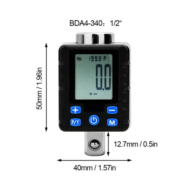 Zilai Electronic Digital Torquemeter Adjustable Torque Meter 1/2" Drive High Accuracy
