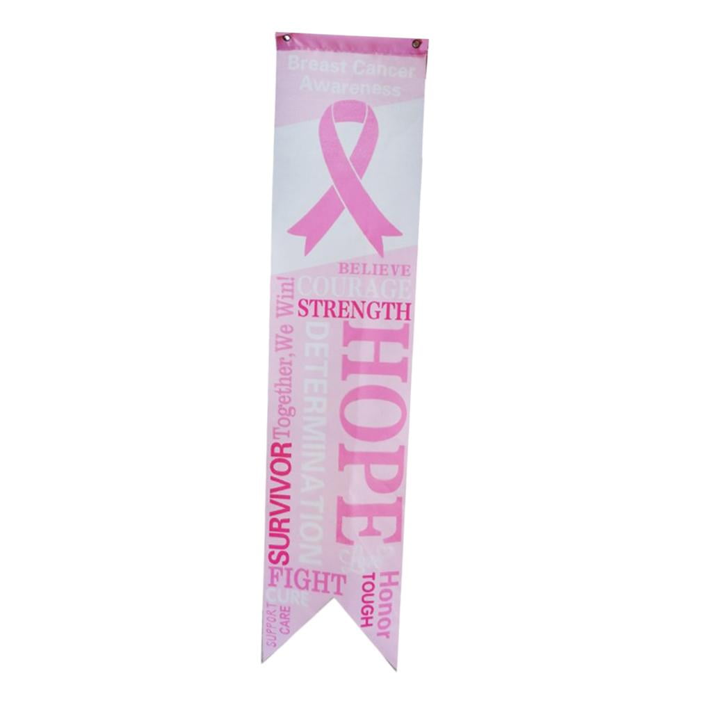 Black Pink Ribbon Flag 3x5ft Breast Cancer Awareness Survivor House Flag 