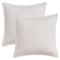 Unique Bargains 2Pcs Decorative Throw Pillow Covers for Couch Bed White 18" x 18"