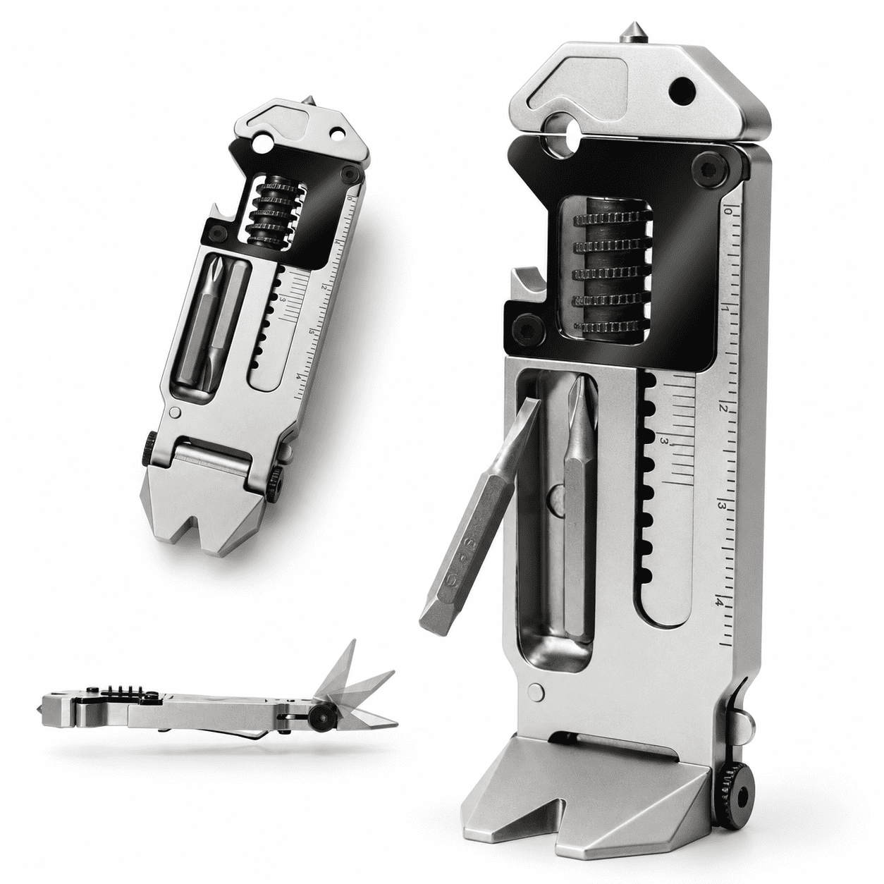 7 In 1 Stainless Steel Keychain Multitool Bar For Everyday Carry