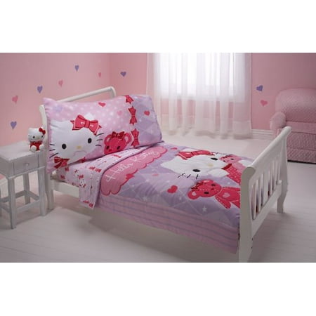 Sanrio 4 Piece Toddler Bedding Set Hello Kitty And