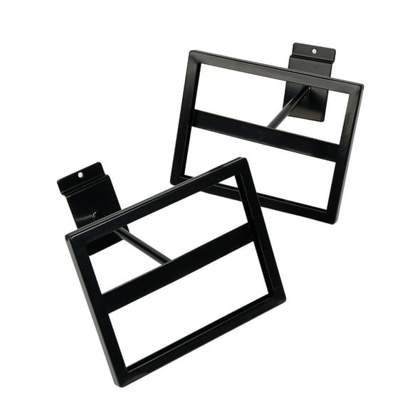 SSWBasics Rectangular Black Faceout Sign Holder for Slatwall - Holds 7"W x 5 ½"H Signs - Set of 2