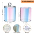 thumbnail image 5 of Yayeee 2 Pack Qtip Holder Bathroom Cotton Swab Canister with Lid Clear Dispenser Set, Light Blue Stripes, 5 of 6