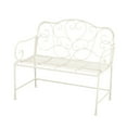 thumbnail image 2 of Harriet Classic 41" Outdoor Garden Bench, Iron Frame, Weather-Resistant Patio Bench, Matte White, 2 of 9