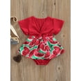 thumbnail image 2 of Franhais Sister Matching Rompers/Dress Summer Toddler Baby Girls Watermelon Print V-Neck Short Sleeve Jumpsuit/Dress, 2 of 8