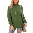thumbnail image 4 of Asklazy Women's Turtleneck Oversized Sweaters Batwing Long Sleeve Pullover Loose Chunky Knit Jumper,Army Green, 4 of 13