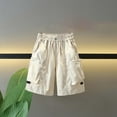 thumbnail image 2 of Kids Boys' Shorts Elastic Waist Drawstring Pull-On Boy Summer Boy's Clothing 10-11 Years, 2 of 9