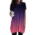 thumbnail image 2 of Jamsmile Women Tshirts Long Tops Summer Loose Pullovers Round Neck T-Shirts Short Sleeve Tunic Tee Shirt With Pockets Tops, 2 of 5