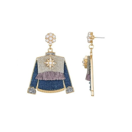 Packed Party Women's Goldtone Meet-Me-In-Nashville Earrings, Blue