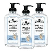 J.R. Watkins Gel Hand Soap With Dispenser, Moisturizing Hand Wash, All Natural, Alcohol-Free, Cruelty-Free, Usa Made, Ocean Breeze, 11 Fl Oz, 3 Pack.
