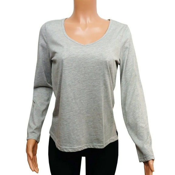 Charter Club Grey Basic Long Sleeve Pajama Top Sleepwear Women's Small