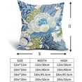 thumbnail image 5 of Chinoiserie Pillow Cover 20x20 Inch Set of 2 Teal Flower Navy Blue Throw Pillow Covers Floral Outdoor Farmhouse Pillowscase Linen Square Cushion Covers for Sofa Couch Bedroom Living Room Decoration, 5 of 5