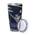 thumbnail image 2 of Taza térmica duradera de acero inoxidable 304 con tapa y pajita con temática del equipo de fútbol Patriots Taza térmica de acero inoxidable de 20 oz Taza para automóvil Adecuada para bebidas frías y, 2 of 8