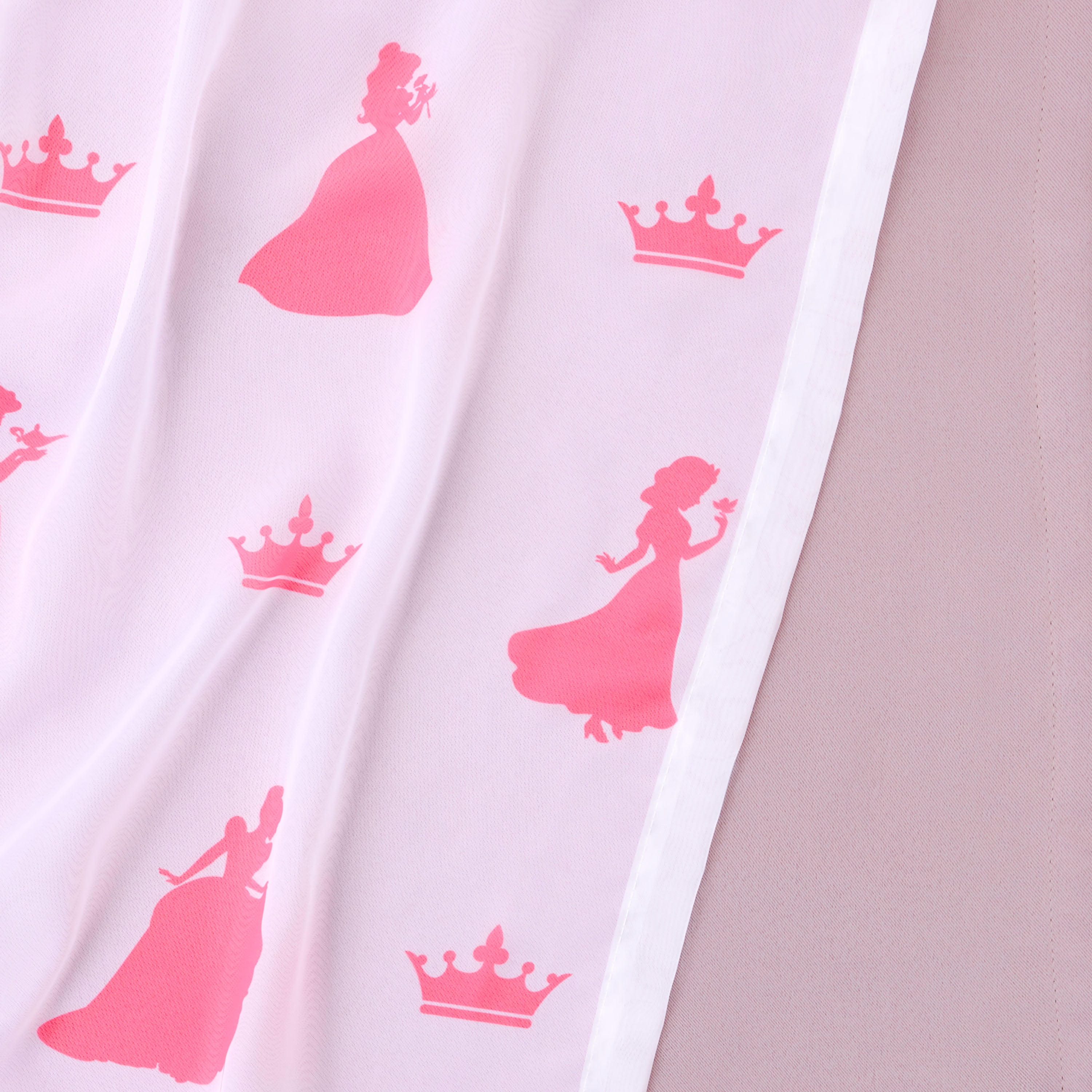 Princess Sheer and Blackout Kids Drape, 38" x 63", Pink and White, Disney