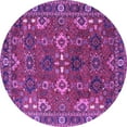 thumbnail image 1 of Ahgly Company Indoor Round Oriental Purple Industrial Area Rugs, 5' Round, 1 of 4
