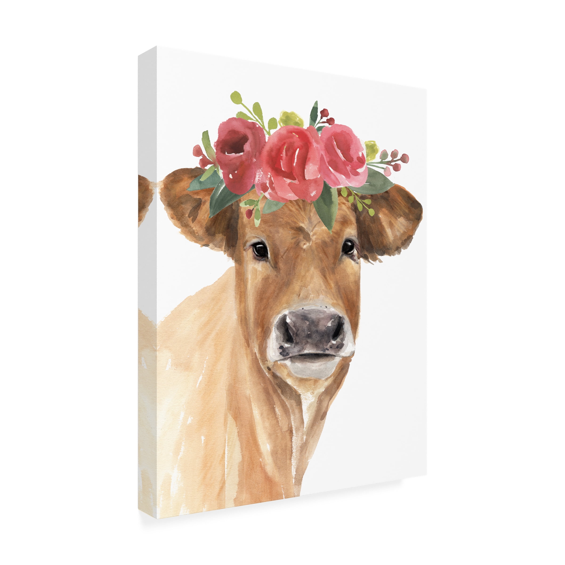 Annie Warren 'Flowered Cow I' Canvas Art