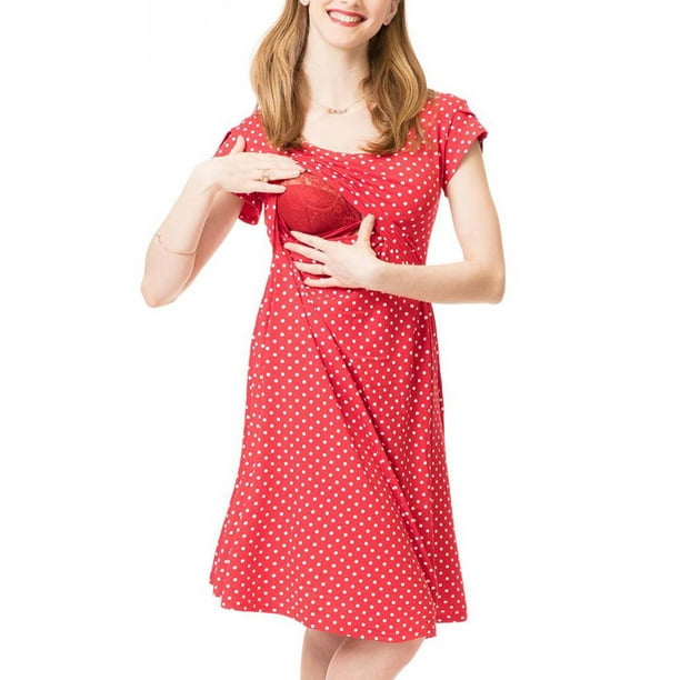 Polka dot nursing on sale dress