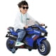 thumbnail image 1 of Motocicleta eléctrica para niños, motocicleta de paseo de 12V, juguete para niños con freno de pie, rueda luminosa y asiento de PU, color azul., 1 of 8