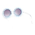 thumbnail image 4 of Girls Kids Size Daisy Jewel Trim Plastic Round Circle Lens Sunglasses Blue - Smoke, 4 of 4