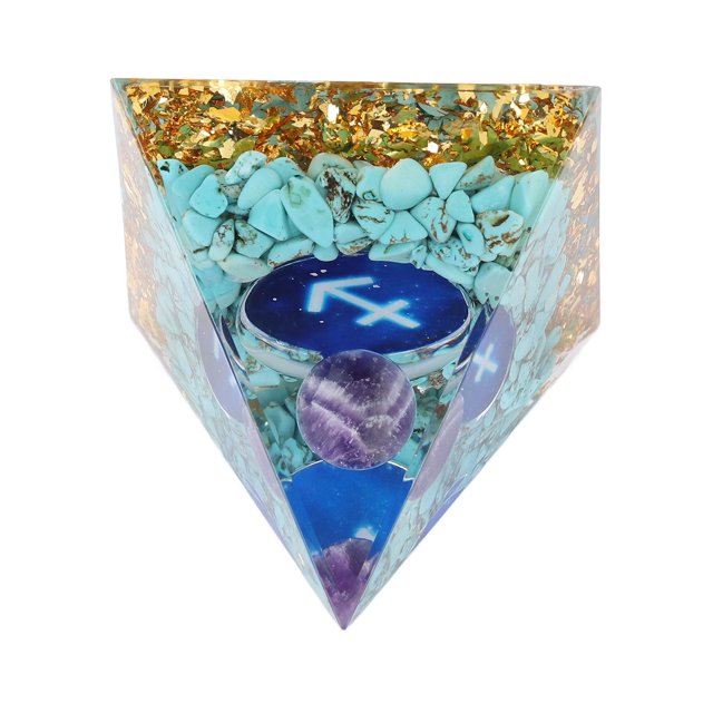 Constellation Pyramid Stone for Positive Energy Reduce Stress Chakra Resin Healing Meditation Power Stone Pyramid