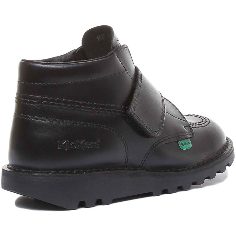 Kickers Kick Kilo Junior's Leather Shoes With Velcro Strap In