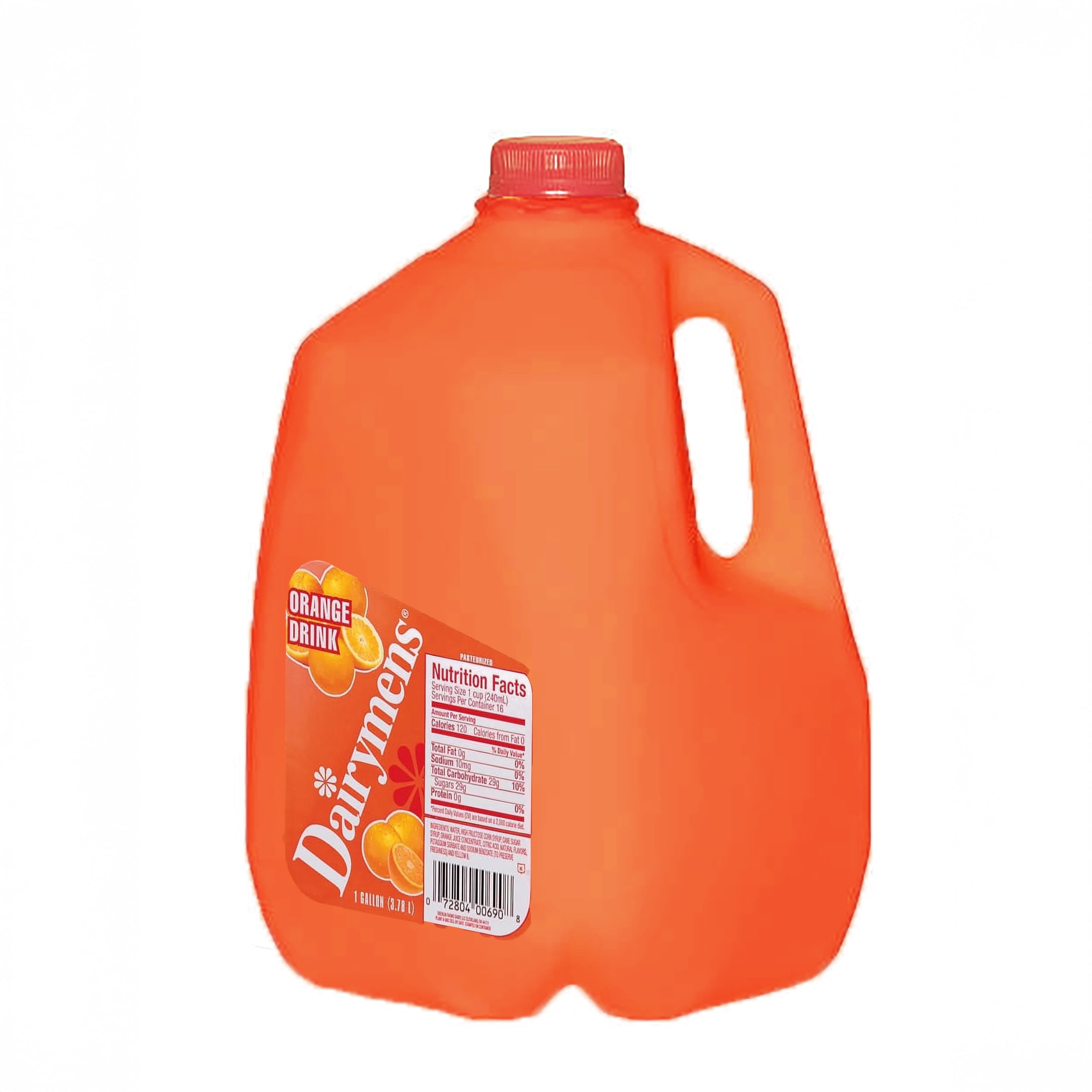 Dairymens Orange Flavored Fruit Drink, 1 Gallon Jug, Liquid, Smooth